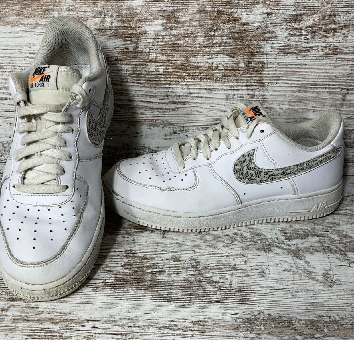 Nike Air Force 1 Sneaker Shoes Just Do It 2018 White BQ5361-100 Mens Size 8.5