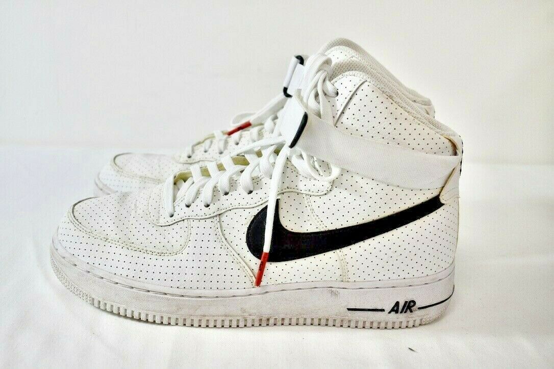 NIKE Air Force White Leather Training Shoes High Top Men's Size 10M On Sale ns