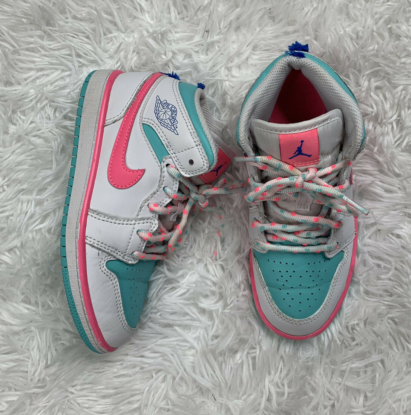 Nike Air Jordan 1 Mid Digital Pink Shoes Toddler Kids Size 13C 640737-102