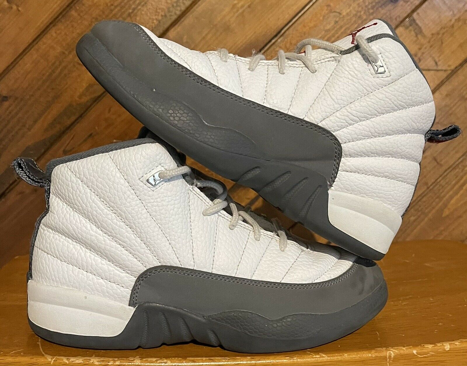 Nike Air Jordan 12 XII Retro White Dark Grey Shoes 151186-160 Youth Size 3Y