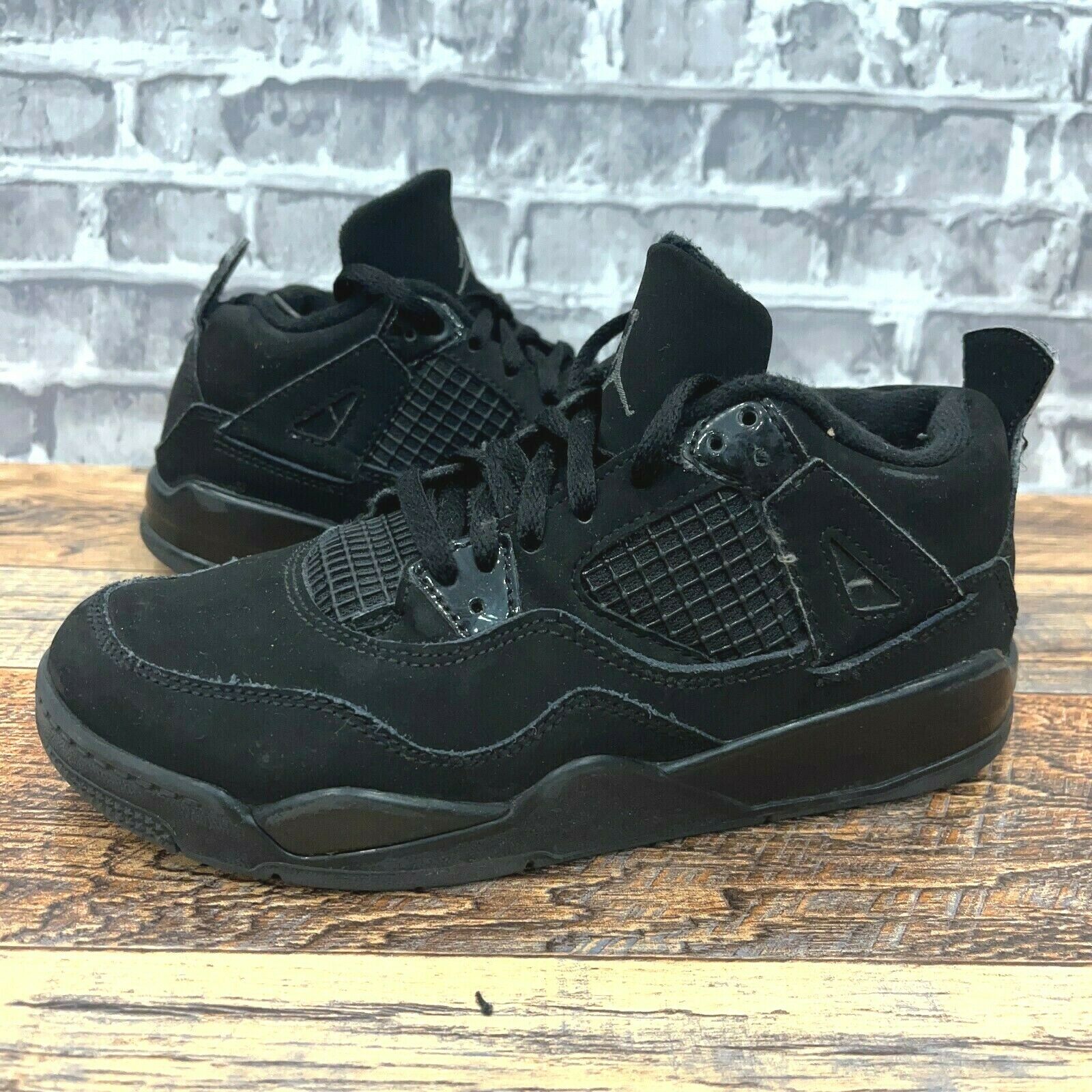 Nike Air Jordan 4 IV Retro Black Cat PS Preschool Shoes Size 2.5Y BQ7669-010