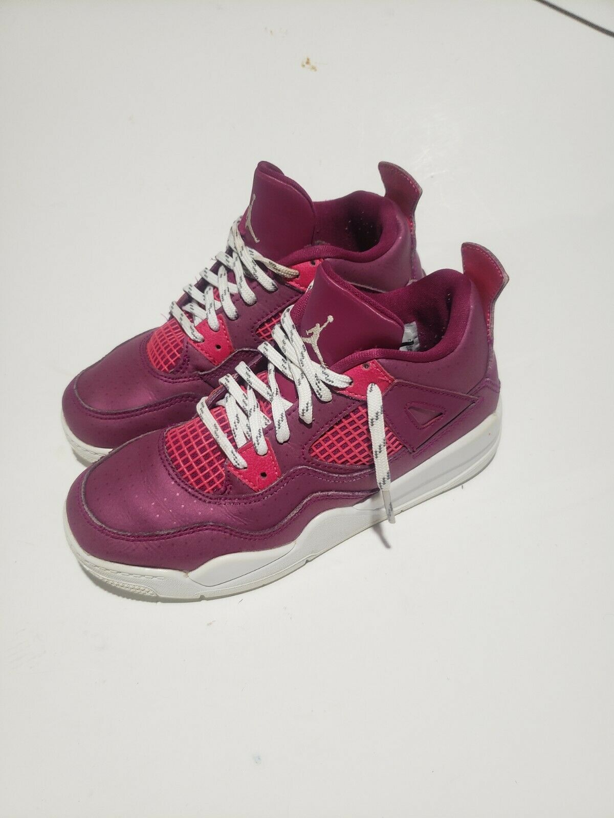 Nike Air Jordan 4 Retro True BQ7671-661 Berry Rush Pink White Shoes Size 1Y