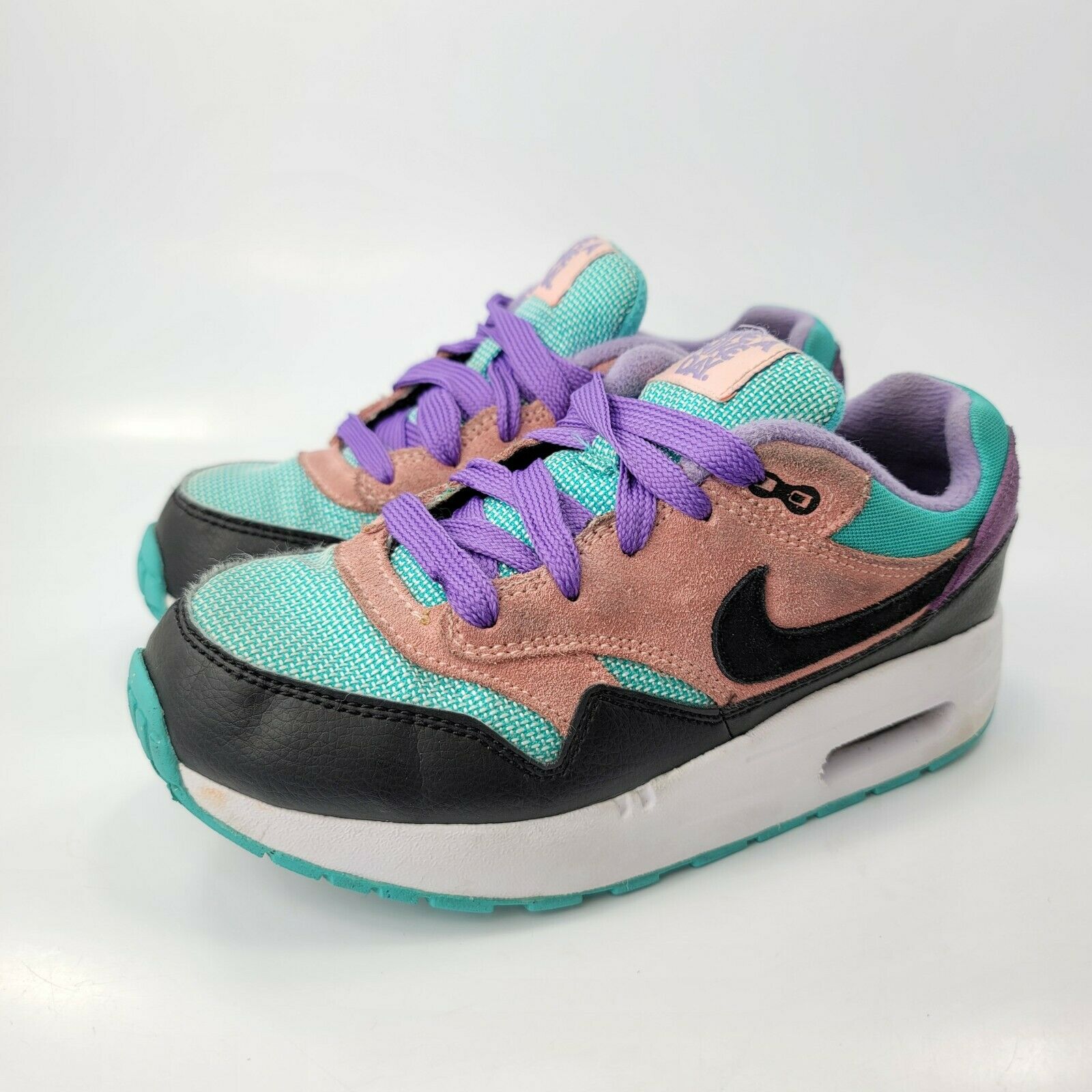Nike Air Max 1 Have A Nike Day PS Shoe Girls Size 2Y BQ7213-001 Pink Blue Black