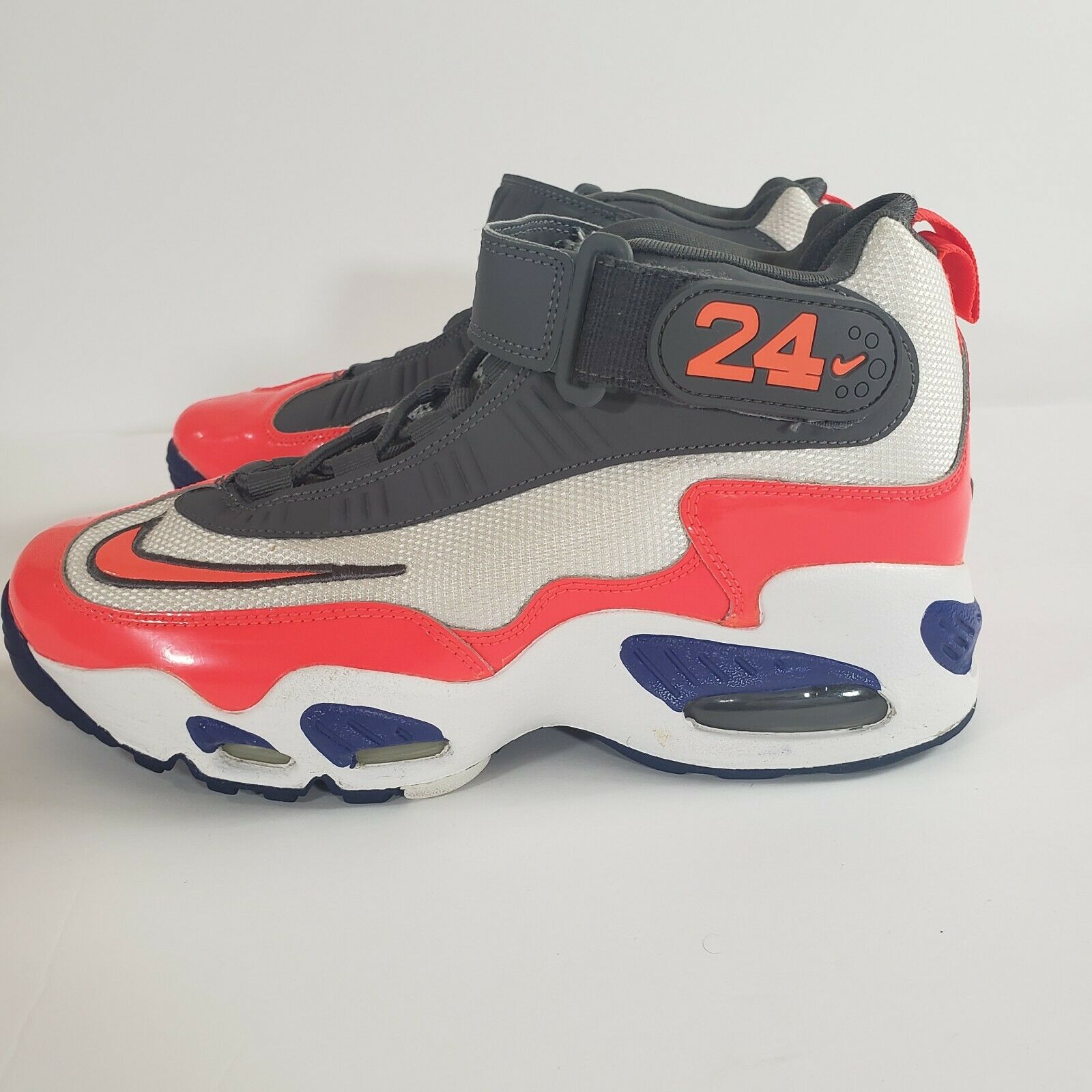 Nike Air Max 1 Ken Griffey Jr 24 Orange Blue Shoes Boys Size 7y. EUC.