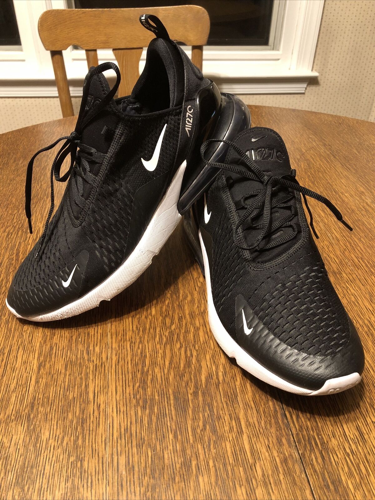 Nike Air Max 270 AH8050-002 Men's Black/White Running Shoes Size 13