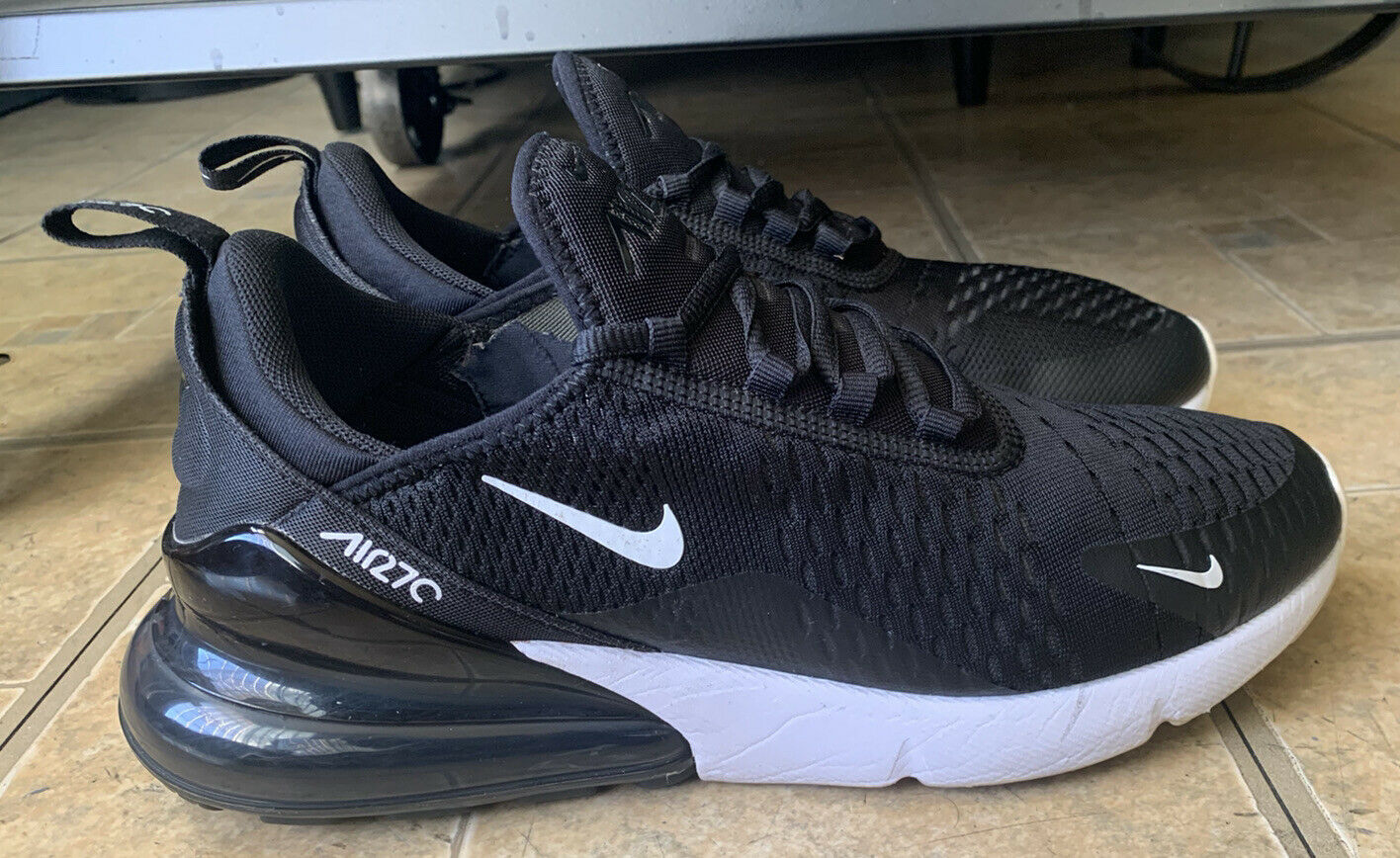 Nike Air Max 270 Black White Running Shoes AH8050-002 Men Size 9