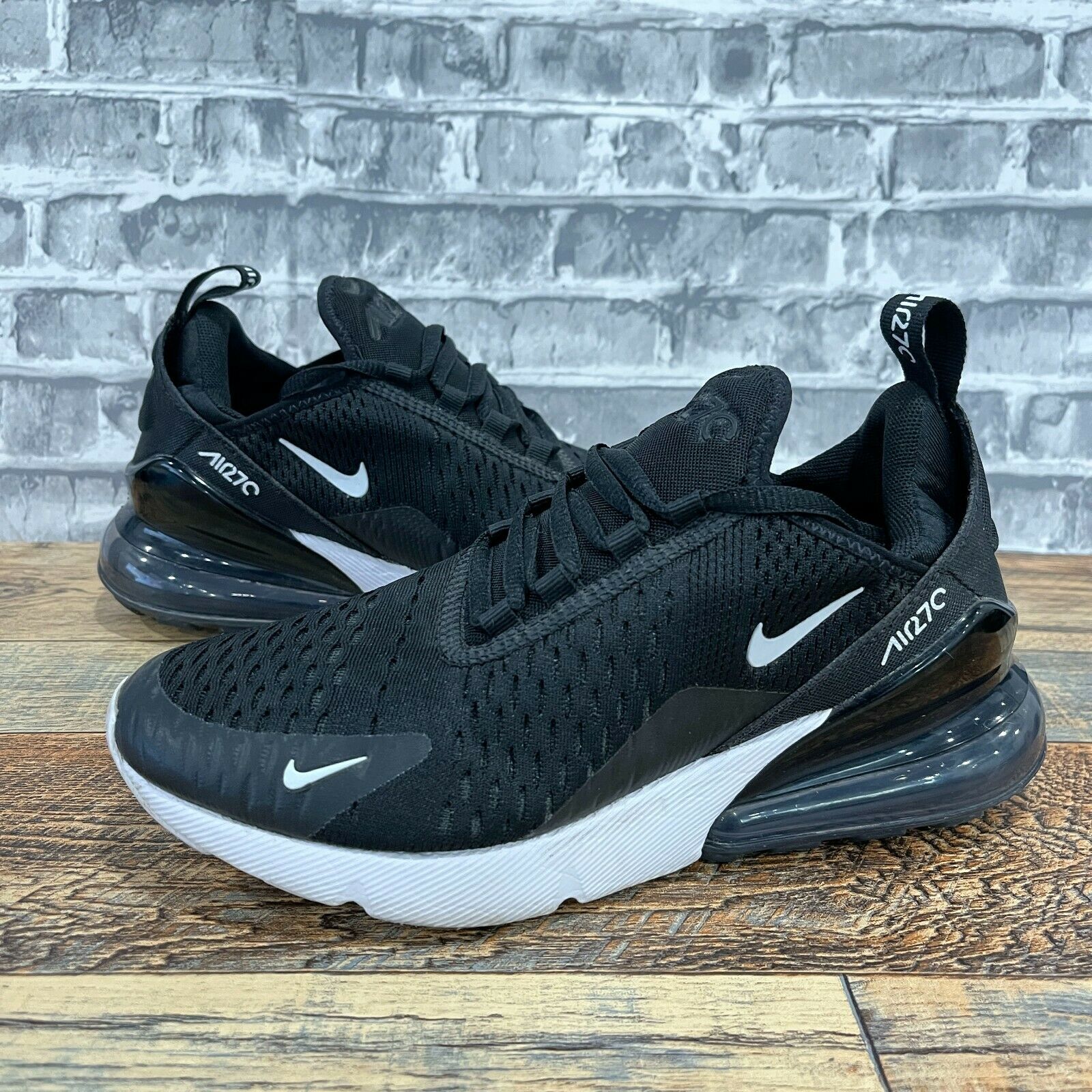 Nike Air Max 270 Black White Youth Size 4.5Y / Womens 6 Running Shoes 943345-001