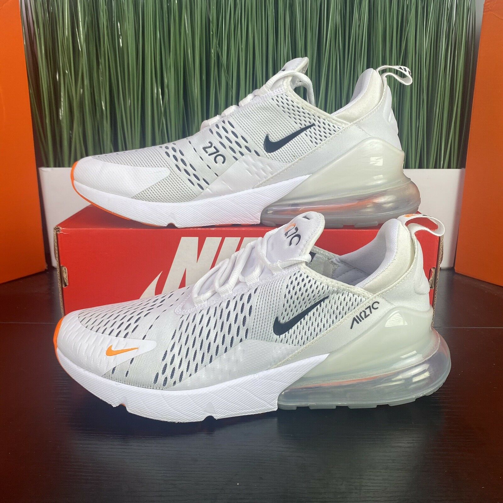 Nike Air Max 270 JDI Just Do It Triple White Mens Shoes AH8050-106 Size 12