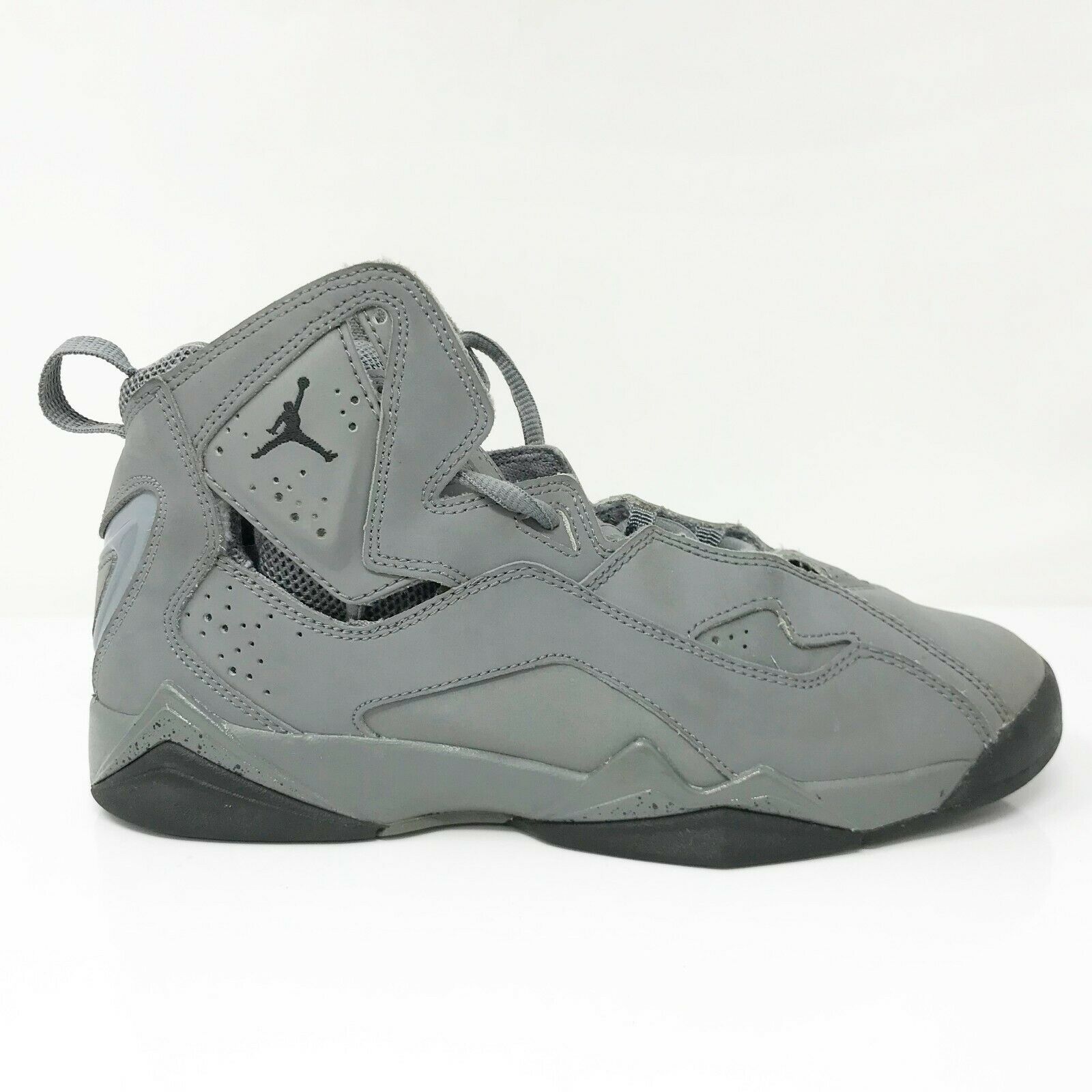 Nike Boys Air Jordan True Flight 343795-027 Gray Basketball Shoes Lace Up Sz 6Y