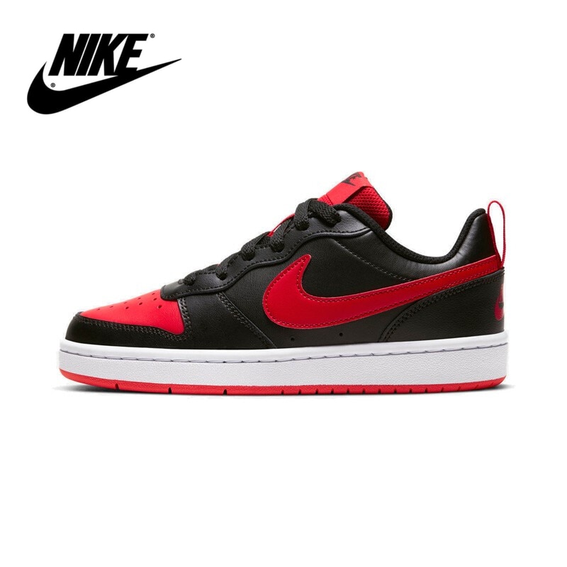 Nike COURT BOROUGH 2 low-top black and red sneakers sneakers women's shoes BQ5448-007 BQ5448-007