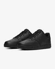 Nike COURT VISION LOW Mens All Black CD5463-002 Low Top Leather Sneakers Shoes