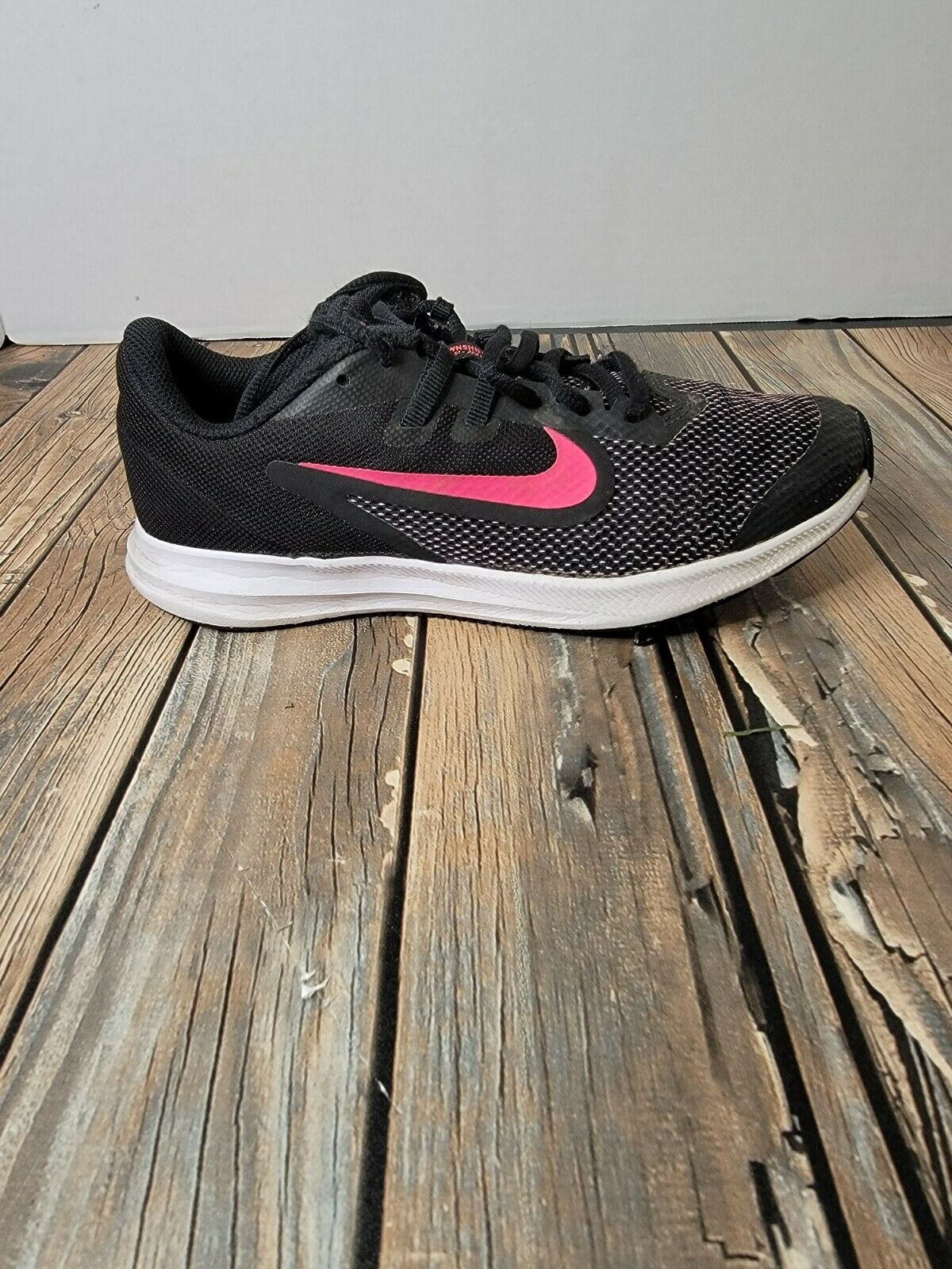Nike Downshifter (GS) Black Pink White Girl's Shoes AR4135-003 Size 4Y