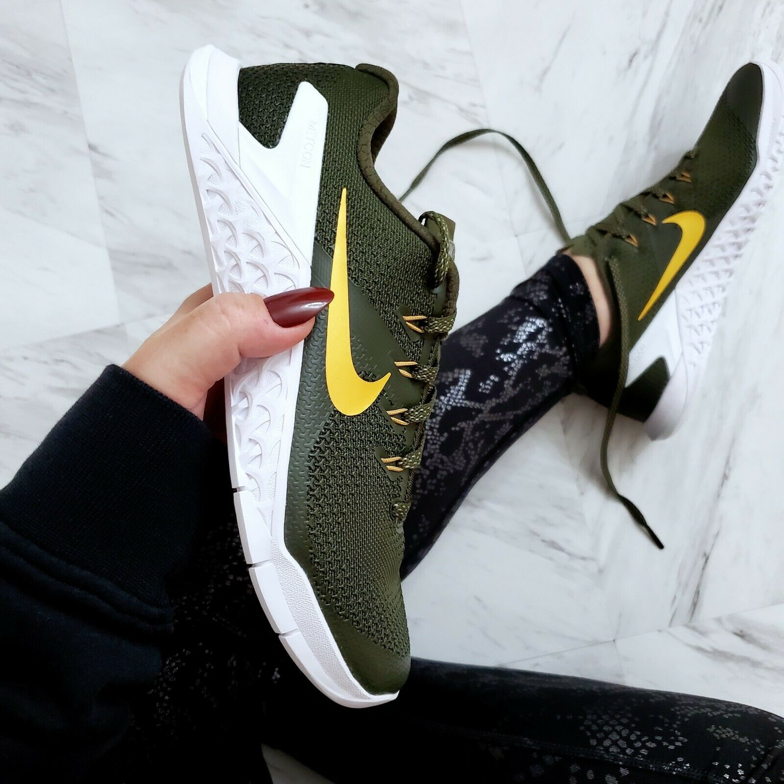 Nike iD Metcon 4 Women's Custom Shoes Size 7 Green/ Gold Style AR5136 991