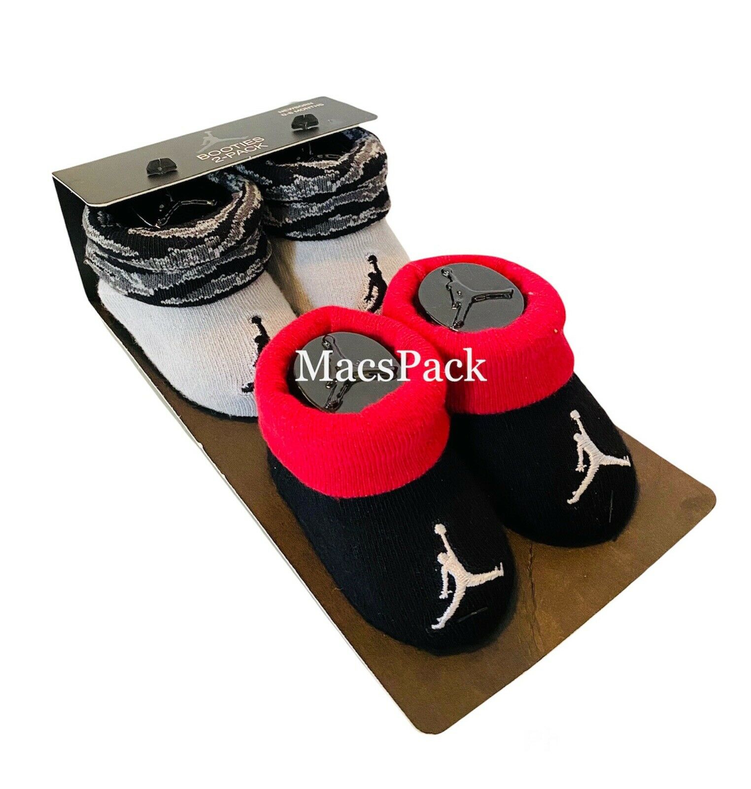 Nike Jordan Jumpman Crib Shoes Booties Socks Newborn Baby 0-6 Months Black Gray