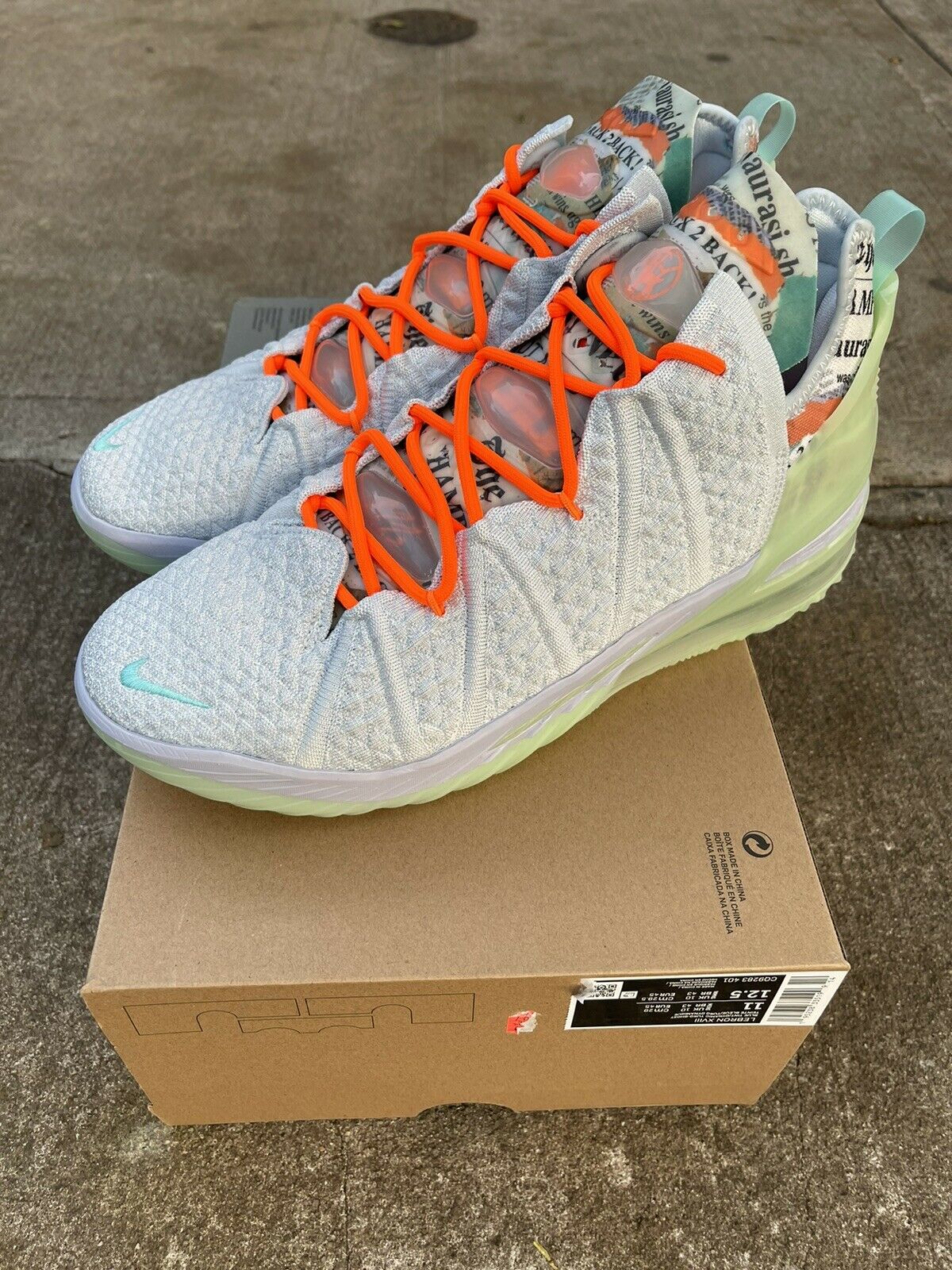 Nike LeBron XVIII 18 Size 11 Diana Taurasi CQ9283-401 Basketball Shoes NO LID