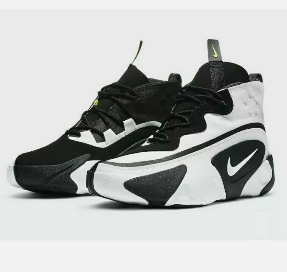 NIKE React Frenzy Shoes High Top Black & White Men's Size 9 ((CN0842 100)) NEW