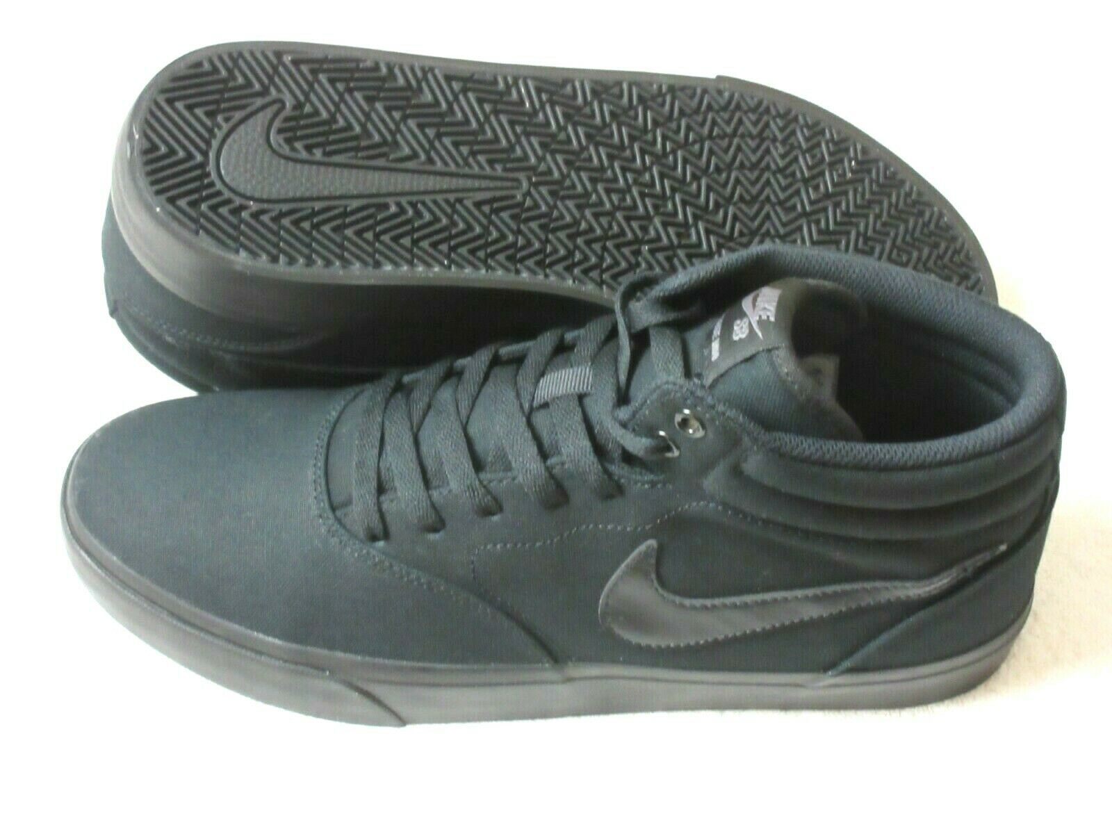 Nike SB Men's Charge Mid Top Canvas Skate Shoes Black Thunder Grey Size 11 NEW