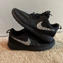 Nike Shoes | Custom Nike Sneakers | Color: Black/Silver | Size: 8