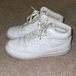 Nike Shoes | High Top White Nikes | Color: White | Size: 8