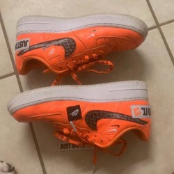 Nike Shoes | Just Do It Nike Air Force 1s | Color: Orange | Size: 6.5