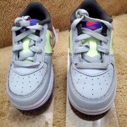 Nike Shoes | Kids Air Force 1 -- Size 8c | Color: Gray/Yellow | Size: 8c