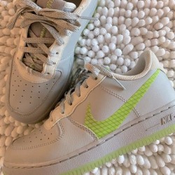 Nike Shoes | Kids Size 3 Nike Air Force One | Color: Gray/Green | Size: 3bb