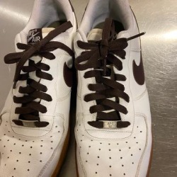 Nike Shoes | Men Air Force 1 White And Brown | Color: Brown/White | Size: 11