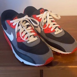 Nike Shoes | Mens Nike (Air Max) Sneakers | Color: Gray/Red | Size: 9.5
