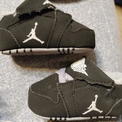 Nike Shoes | Newborn Nike Air Jordan's | Color: Black/Gray | Size: 1bb