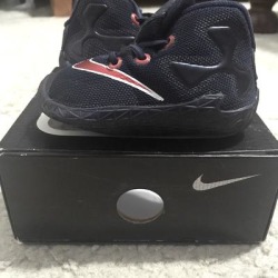 Nike Shoes | Newborn Size 2c Nike Lebron Xiii Navy Shoes | Color: Blue/Red | Size: 2c