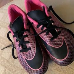 Nike Shoes | Nike Soccer Shoes, Girls Size 1 | Color: Black/Pink | Size: 1g
