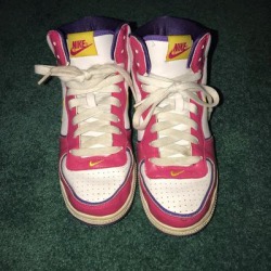 Nike Shoes | Old School Nike Sneakers | Color: Blue/Pink/White/Yellow | Size: 6