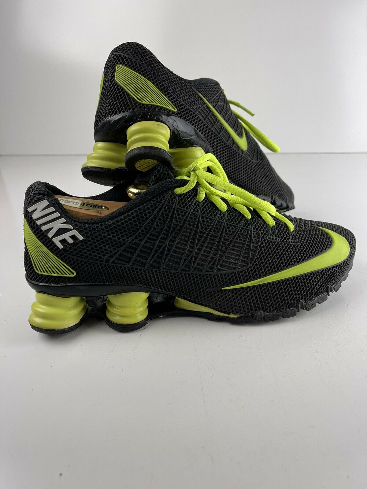 Nike Shox Turbo 15 Mens Running Shoes Black/Neon Green 355686-010 Size 9.5