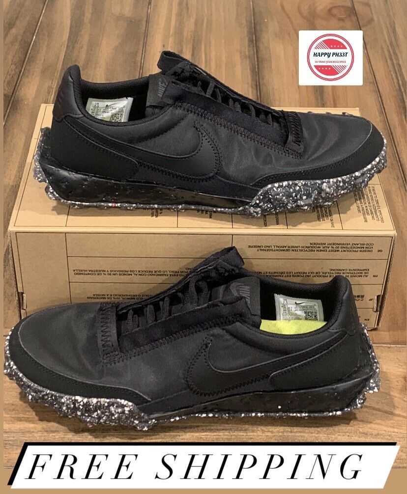 Nike Waffle Racer Crater Shoes Black/Black DD2866-001 Women’s Sz 7.5/Men’s Sz 6