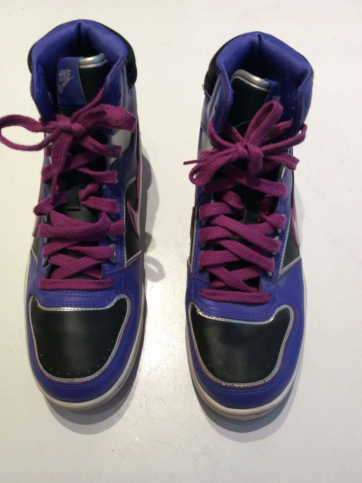 Nike Women’s Purple Black Metallic High Tops Sneakers Basketball Shoes Size 9.5