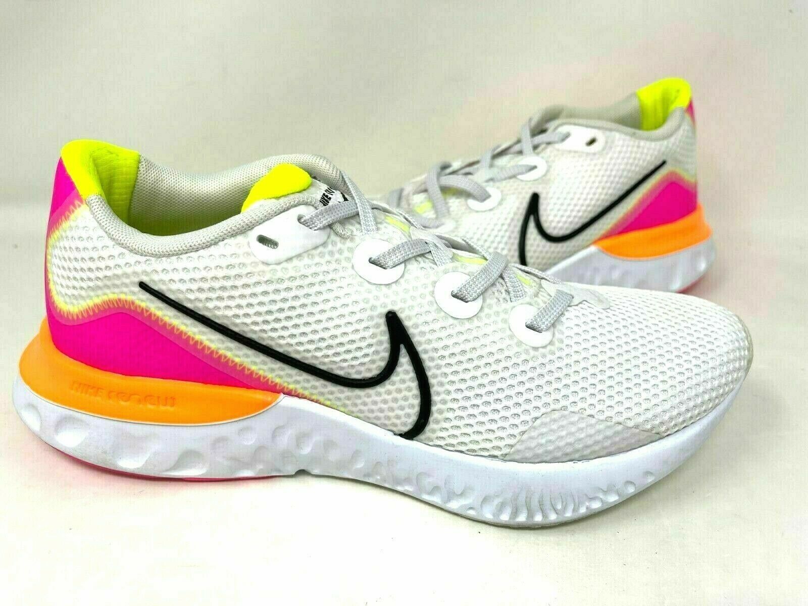 Nike Women's Renew Run Running Shoes Lace Up White/Neon Multi #CK636 Size:6 146H