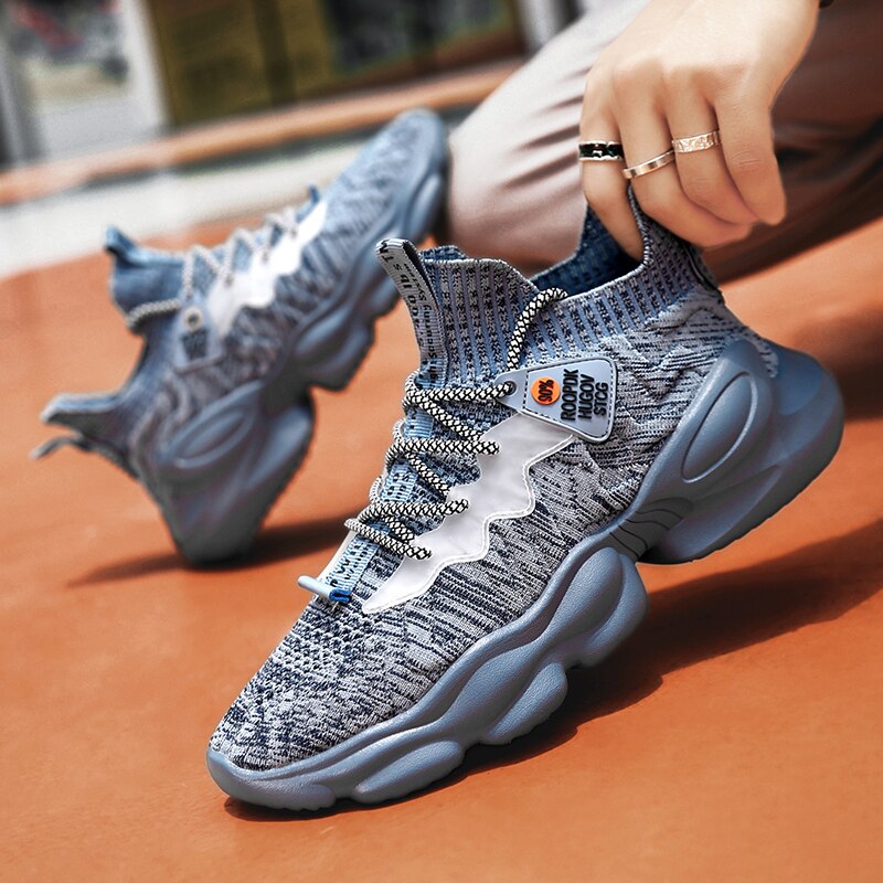 Nine o'clock Fashion Men Running Sneakers Breathable Lace-up Male Athletic Shoes Outdoor Quality Zapatos Deportivos Mesh Sport