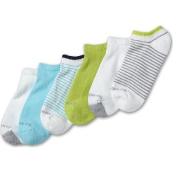 No Nonsense Women's No Show Socks, Cushioned, Assorted Colors - 6 pair