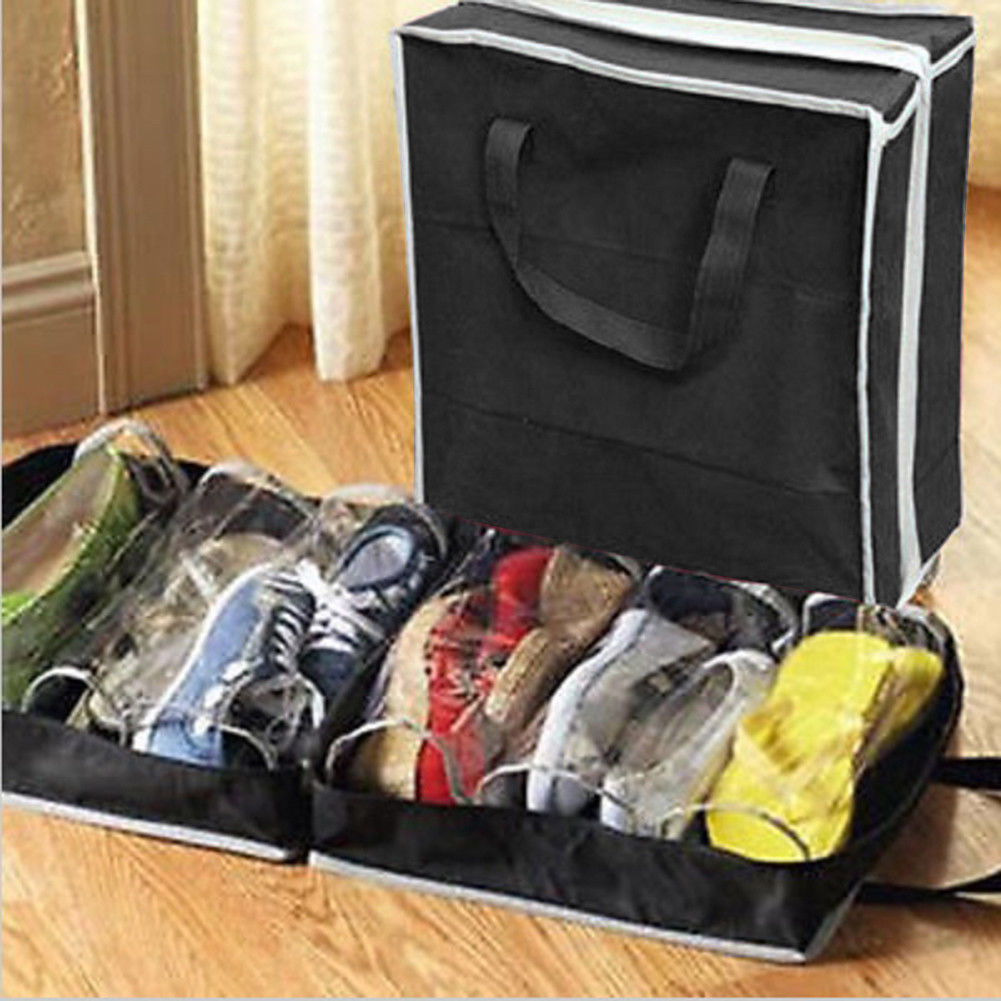 Non-Woven Fabric Shoe Bag Shoe Organizer Wardrobe Closet Organizer 6 Grids Shoe Storage Bags Shoe Rack Case For Travel Home