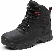 NORTIV 8 Men Winter Snow Boots Outdoor Waterproof Ankle Leather Hiking Work Shoe