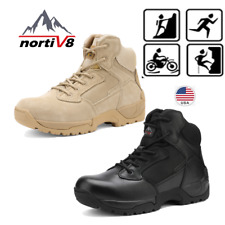 NORTIV 8 Men's Zip Military Tactical Boots Motorcycle Combat Ankle Hiking Boots