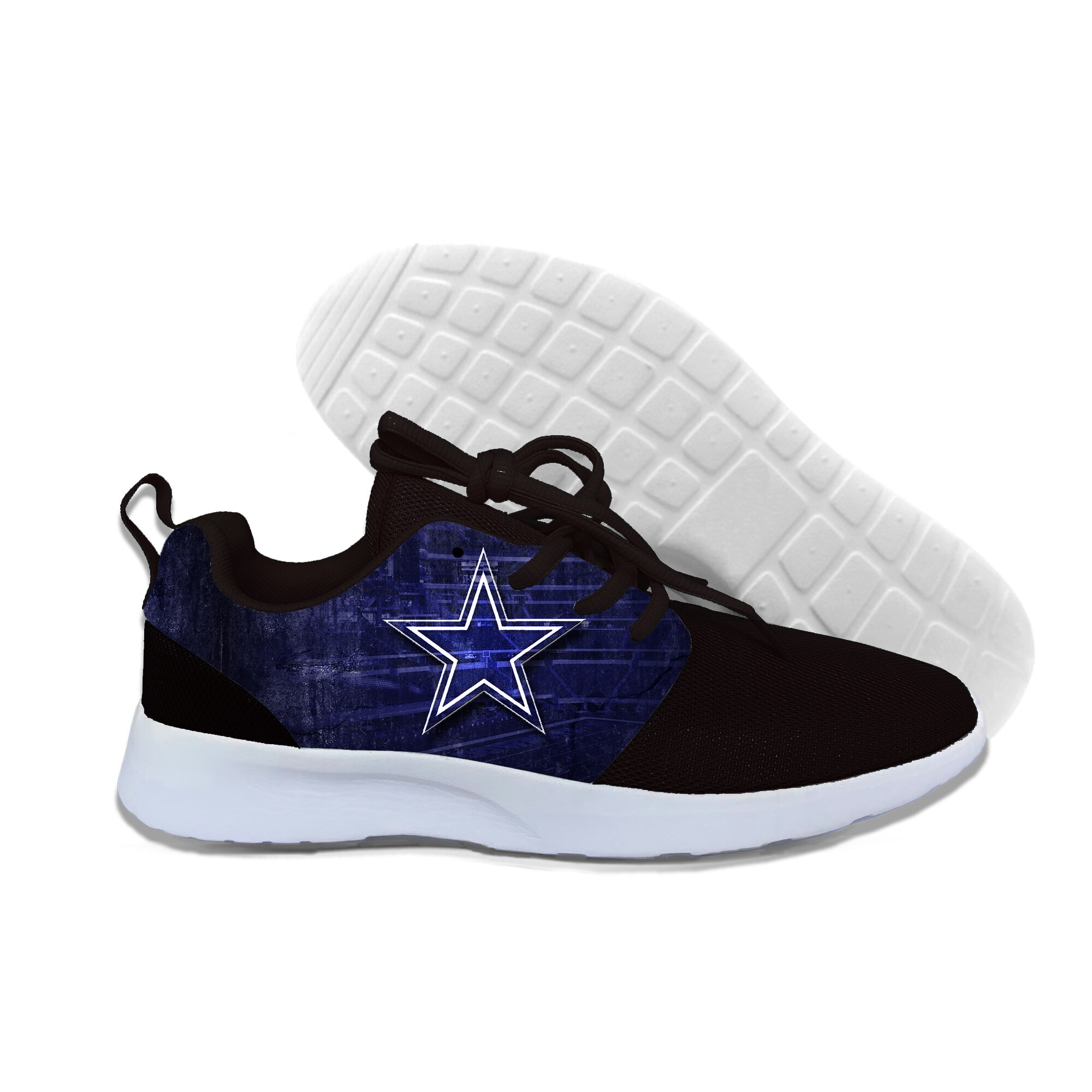 Novelty Design Summer Walking Breathable Shoes Football Dallas DC Shoes Black Light Weight Outdoor Walking Sneakers Men