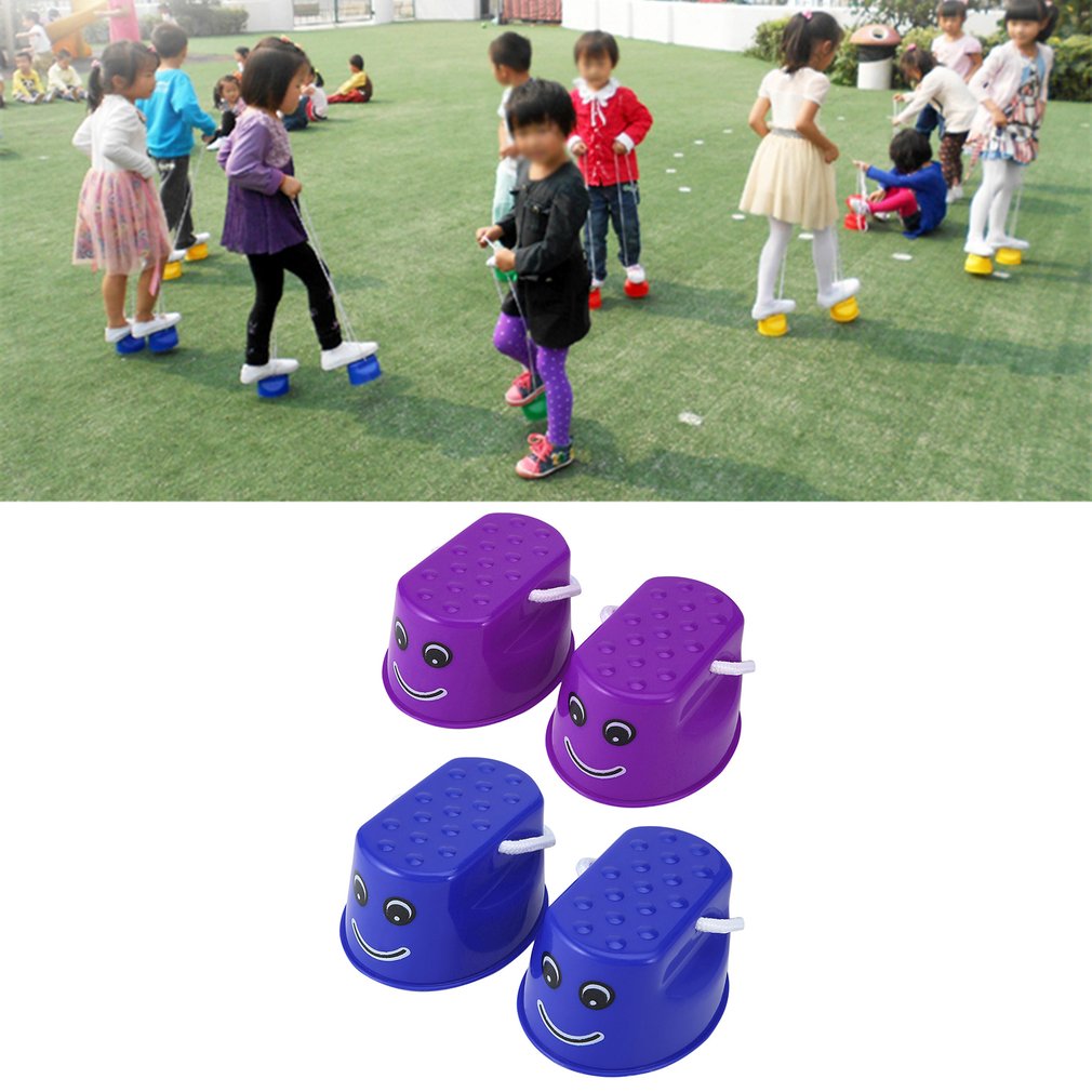 OCDAY 7 Colors 1pc Walk Stilt Jump Toy Plastic Smile Face Pattern Children Outdoor Fun Sports Balance Training Toy Best Gift