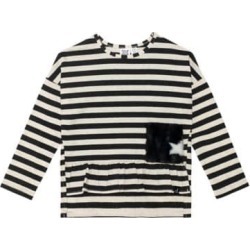 Organic Cotton Jersey High And Low Top With Stripes