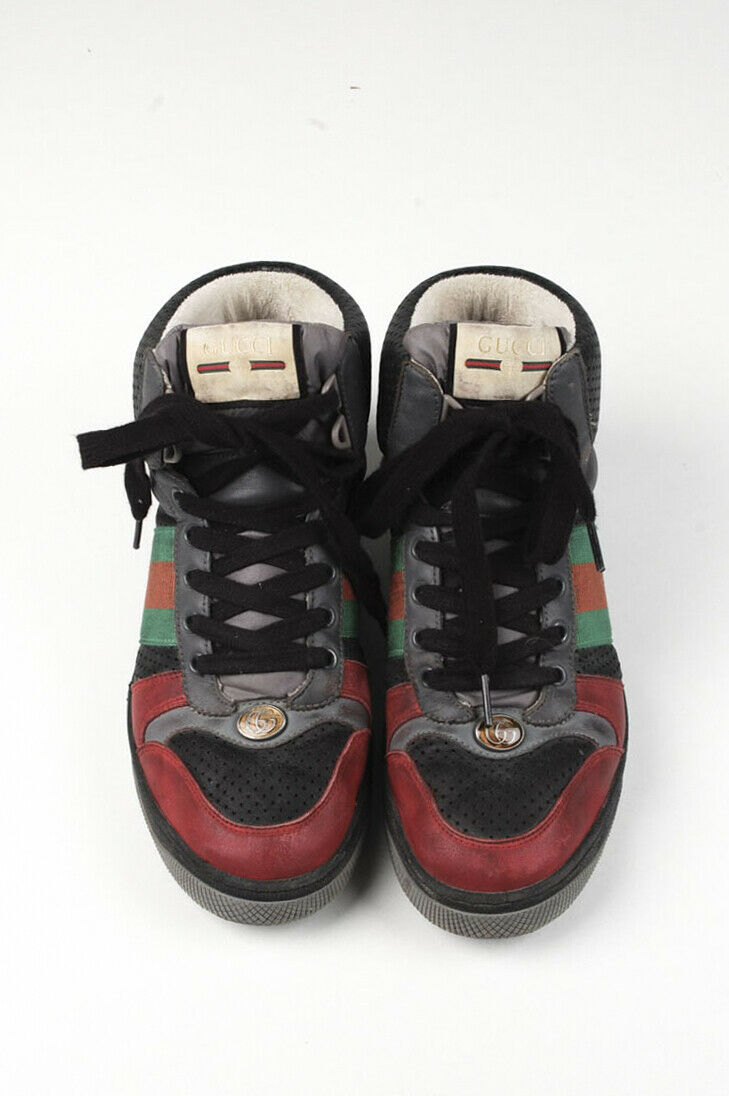 Original Gucci Men Distressed Screen Sneakers High Top Shoes 40EU, 7US, 6UK