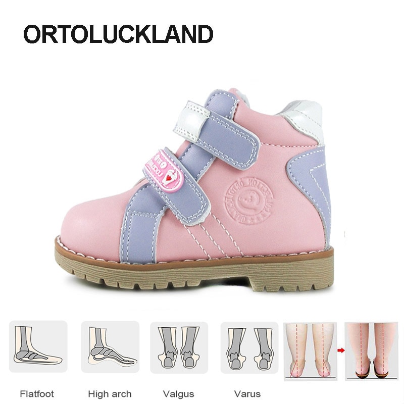 Ortoluckland Baby Boots Girl Toddler Orthopedic Casual Shoes For Kids Boys Spring Autumn Running Footwear With Orthotic Insole