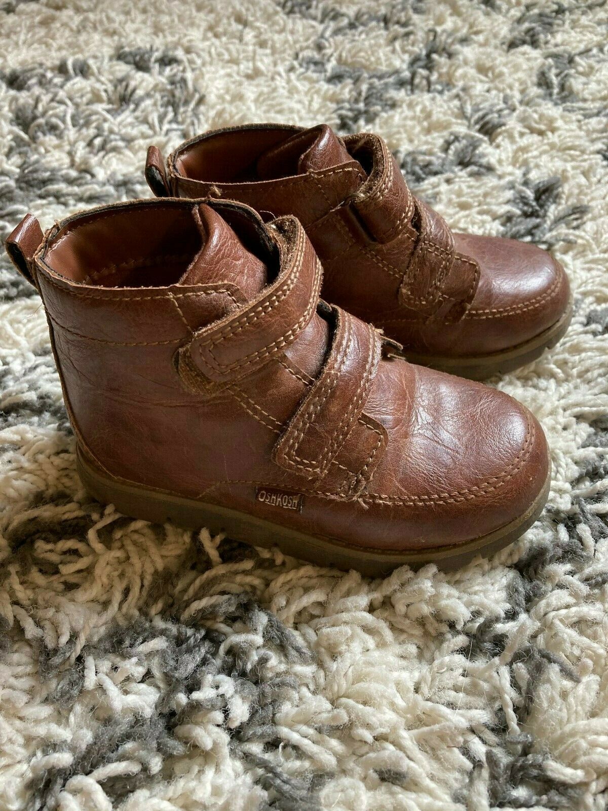 OSHKOSH Boys Kids Toddler Brown Leather Dress Shoes Size 8