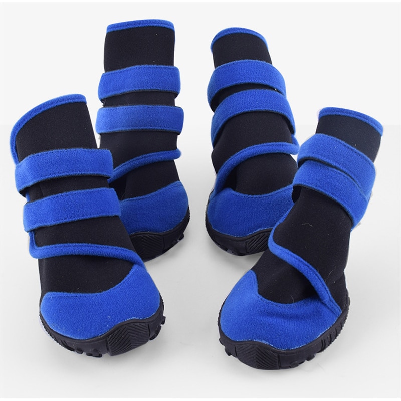 Outdoor Anti Slip Dog Shoes For Small Dogs Blue Black Winter Dog Walking Shoes For Hot Pavement Hiking Shoes For Dogs Dropship