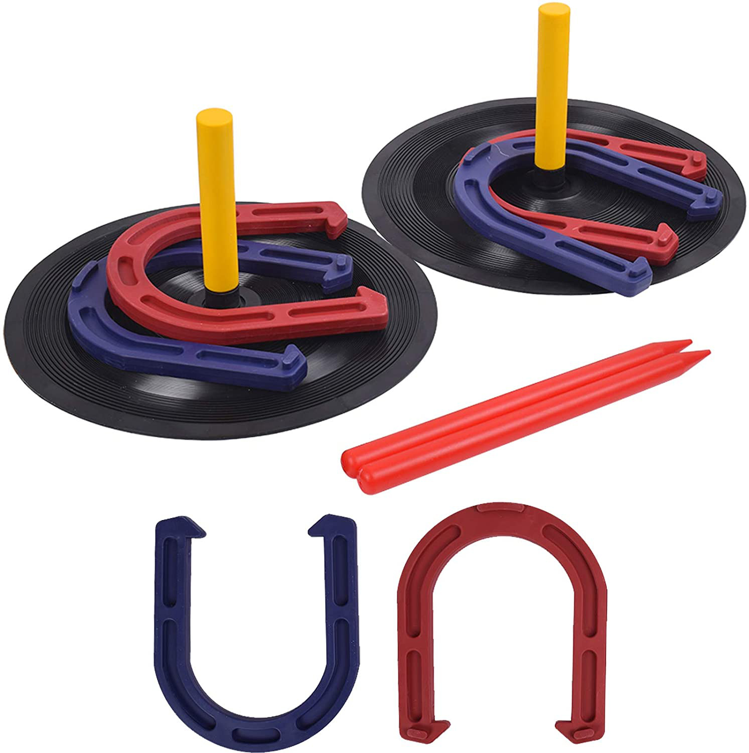 Outdoor Backyard Horse Shoes Games Set for Kids and Indoor Family Lawn Yard Out