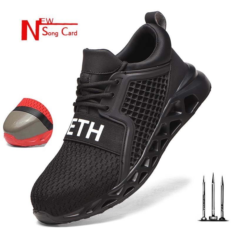 Outdoor Safety Shoes Breathable Men Women Steel Toe Sneakers Indestructible Protective Lightweight Composite Work Shoes Walking
